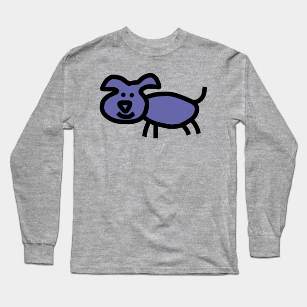 Very Peri Periwinkle Blue Puppy Dog Color of the Year 2022 Long Sleeve T-Shirt by ellenhenryart